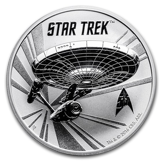 2016 Tuvalu 1 oz Silver Star Trek: Original U.S.S. Enterprise BU 2016 Tuvalu 1 oz Silver Star Trek: Original U.S.S. Enterprise BU